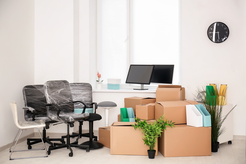 Moving Boxes And Different Stuff In New Office office movers in San Diego