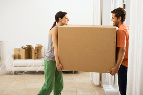 Profile View Of Couple Face To Face Moving Large Cardboard storage company san diego