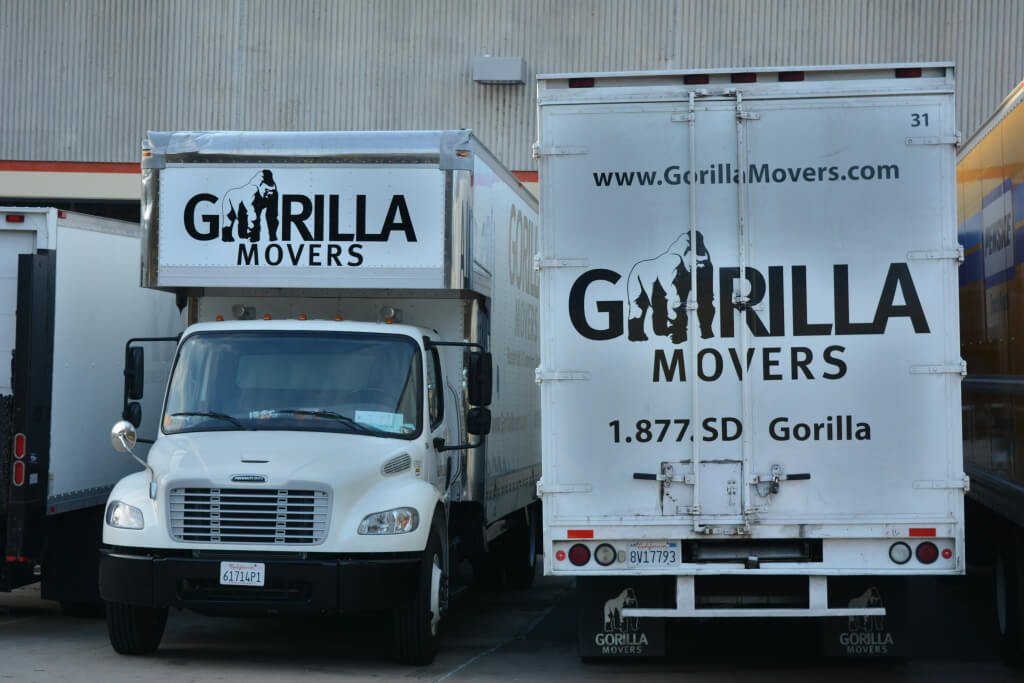 Moving Services Company Near Me San Diego Gorilla Movers trucks ready to help with the move